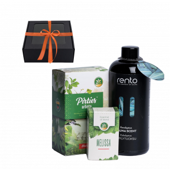 Gift set in a gift box SCENTS OF SAUNA. Tea, essential oil and fragrance essence