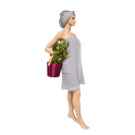 Gift set in a gift box RENTO KENNO FOR HER. Hair towel and apron, light gray - 5