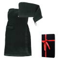 Gift set in a gift box RENTO KENNO FOR HER. Hair towel and apron, dark green - 0