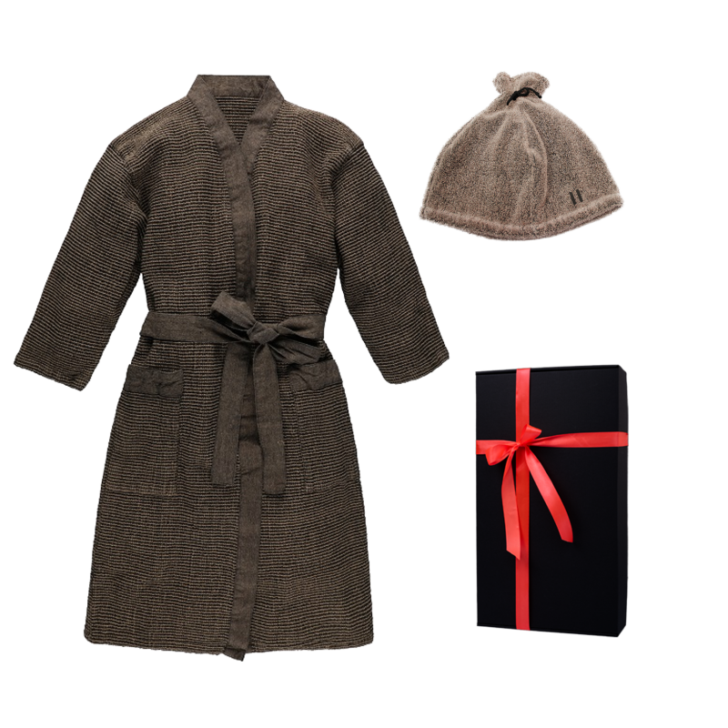 Gift set in gift box RENTO KENNO FOR HIM. Bath robe and hat
