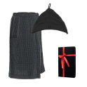 Gift set in a gift box RENTO KENNO FOR HIM. Cotton hat and apron, dark grey - 0