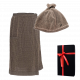 Gift set in a gift box RENTO KENNO FOR HIM. Sauna hat and apron, brown