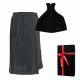 Gift set in a gift box RENTO KENNO FOR HIM. Sauna hat and apron, dark gray/black