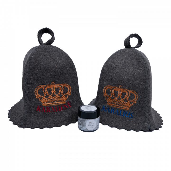 Gift set in gift box DARK KINGS. Sauna caps and menthol crystals
