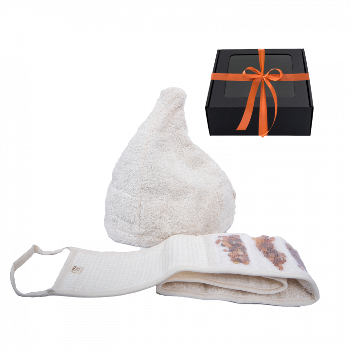 Gift set GINTARAI in a gift box. Hat and swab