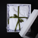 Gift set for Her - WHITE, 75x140 cm, in a gift box. Apron and hat for sauna - 1