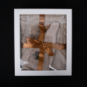 Gift set for Her - LINEN, 75x140 cm, in a gift box. Apron and hat for sauna - 1