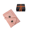 Gift set for Her - PEACH, in a gift box. Apron and hat for sauna - 0