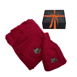 Gift set in a box. Apron and a hat for the sauna. RED 