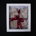 Gift set for Her - LINEN, 55x140 cm, in a gift box. Apron and hat for sauna - 1