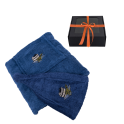 Gift set for Him - BLUE, 55x150 cm, in a gift box. Apron and hat for sauna - 0