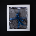 Gift set for Him - GRAY, 55x150 cm, in a gift box. Apron and hat for sauna - 1