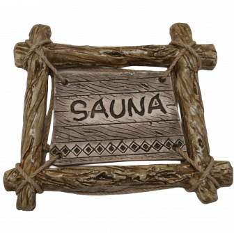 Door plate SAUNA with a branch frame