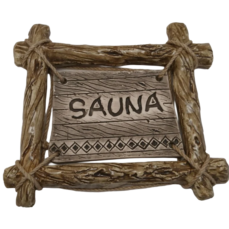 Door plate SAUNA with a branch frame