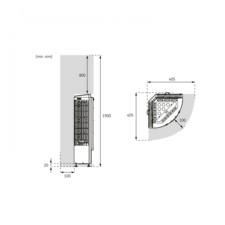 Electric heater - HARVIA Cilindro Corner XE