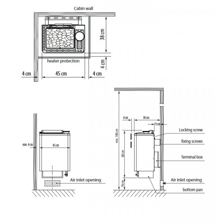 Electric sauna heater - EOS BI-O Tec, anthracite pearl effect finish