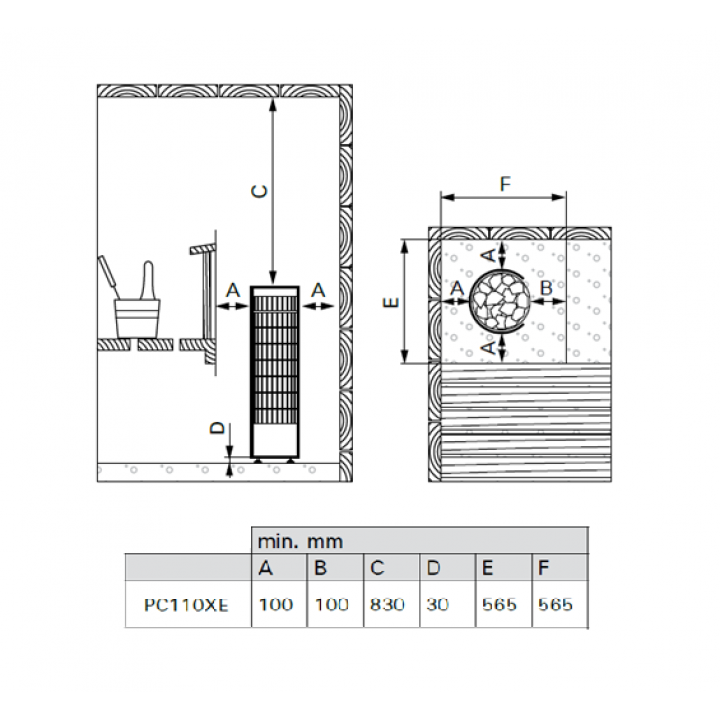 Electric sauna heater - HARVIA Cilindro PC110XE 10,8 kW