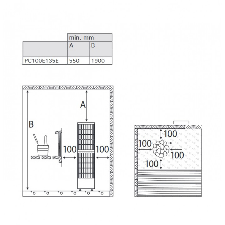 Electric sauna heater - HARVIA Cilindro Pro PC100E/135E