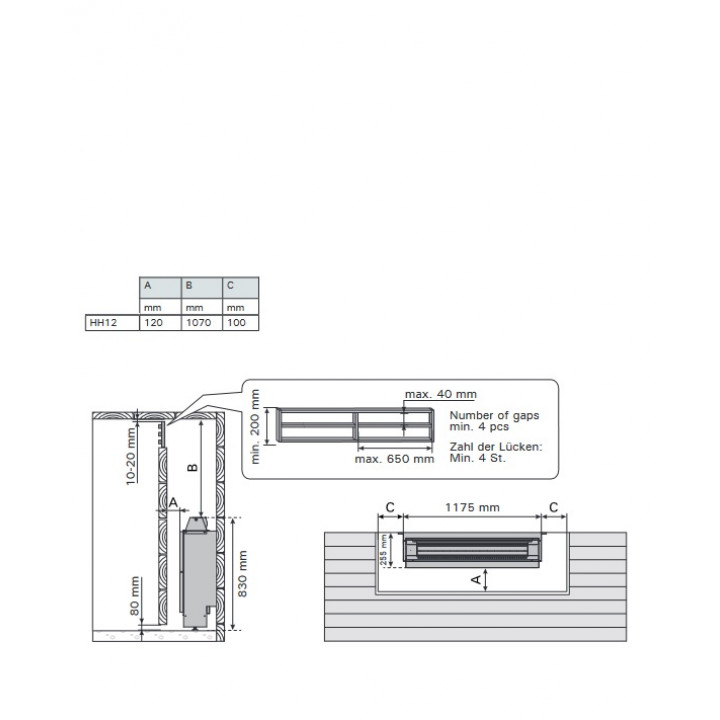 Electric sauna heater - HARVIA Hidden Heater HH12 12,00 kW