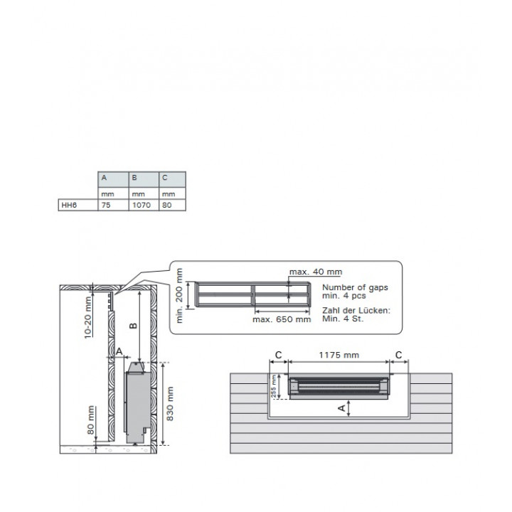 Electric sauna heater - HARVIA Hidden Heater HH6 6,0 kW