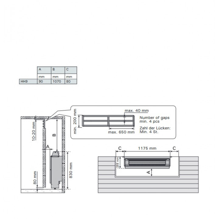 Electric sauna heater - HARVIA Hidden Heater HH9 9,0 kW