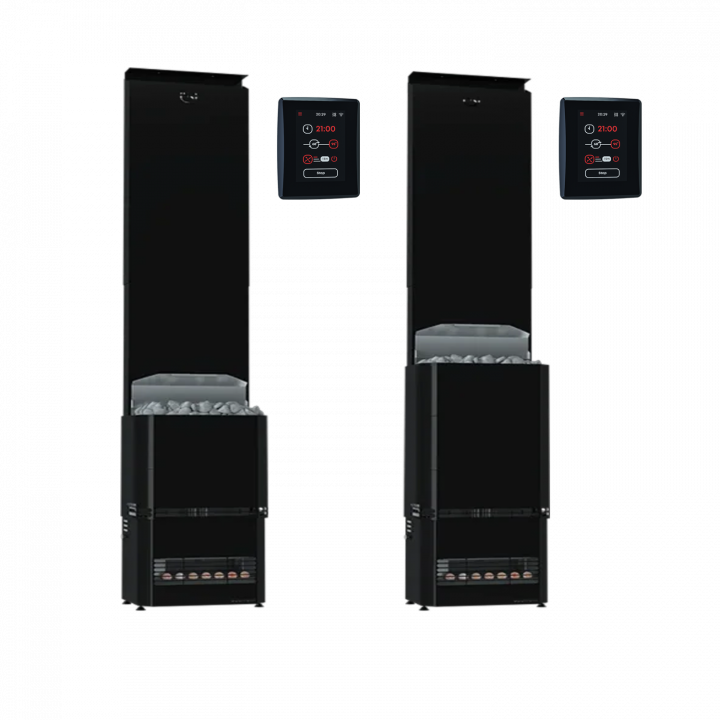 Electric sauna heater - SAUNUM Experience Black F with control panel