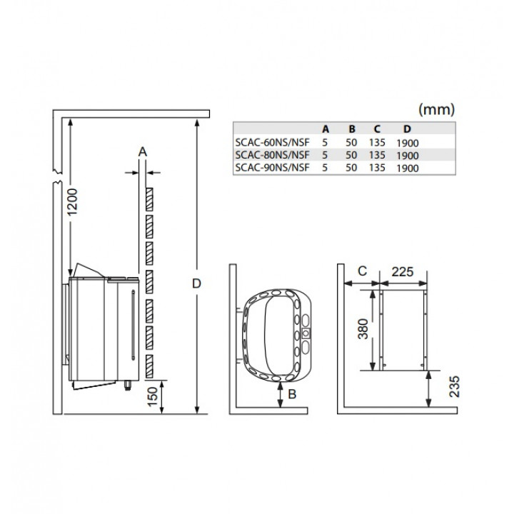 Electric sauna heater – SAWOTEC Scandia Combi Next, without control unit