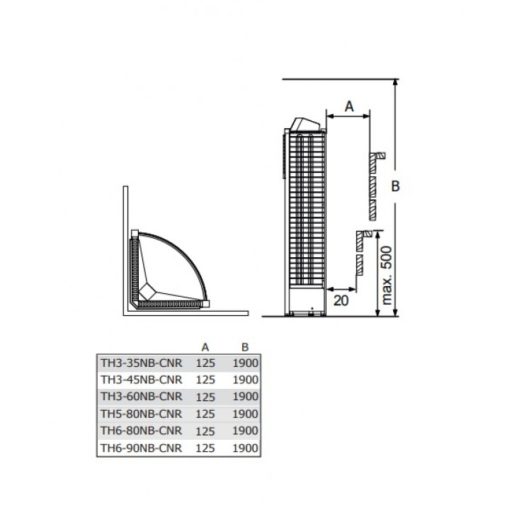 Electric sauna heater – SAWOTEC Tower Corner, with control unit
