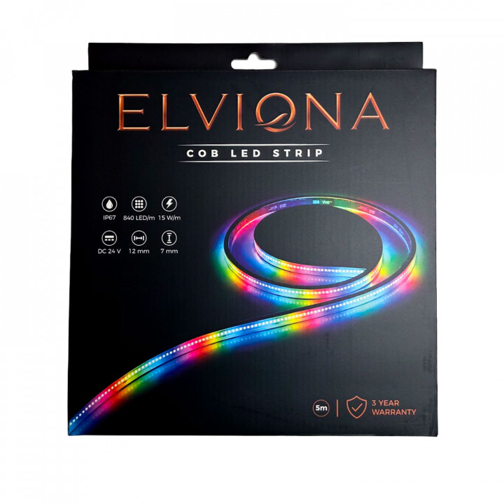 Elviona COB LED sauna strip, RGB, 5 m