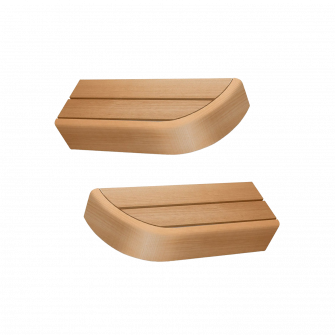 End bench element for modular sauna benches, Alder