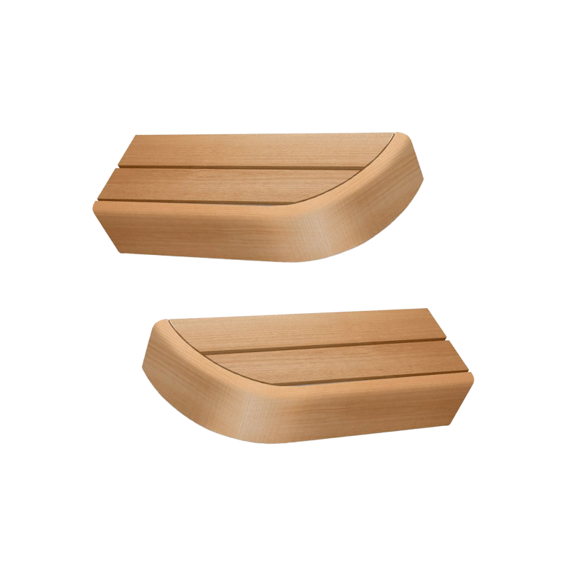 End bench element for modular sauna benches, Alder