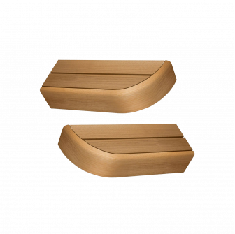 End bench element for modular sauna benches, Thermo aspen