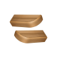 End bench element for modular sauna benches, Thermo aspen