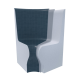 Steam sauna seat V-4, corner seat