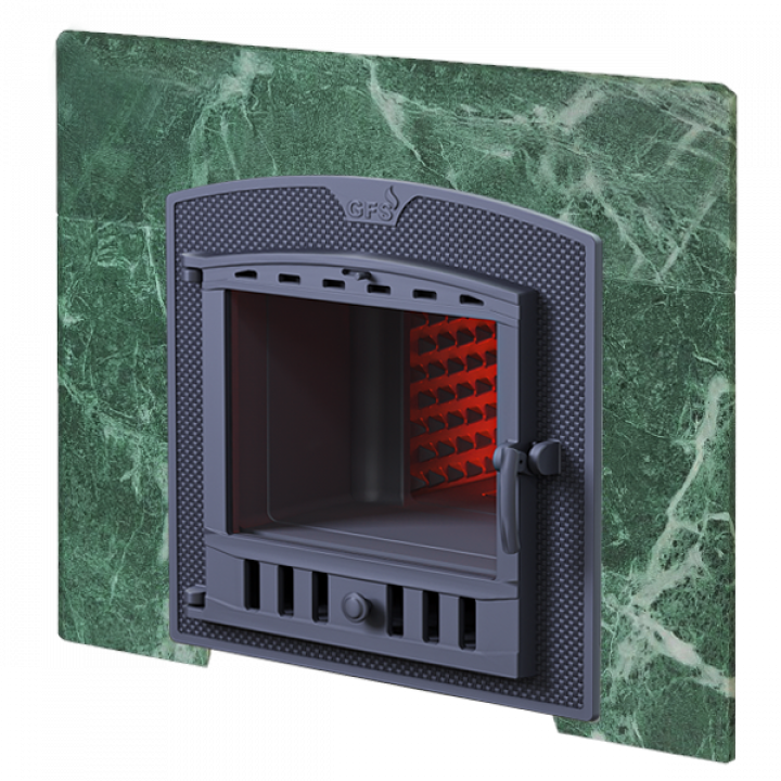 GEFEST mini front stone portal for sauna stoves 530 × 600 mm, serpentinite