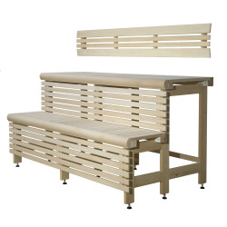 Standard sauna bench complex, black alder wood, length 2910mm  Standard sauna bench complex, black alder wood, length 2910mm