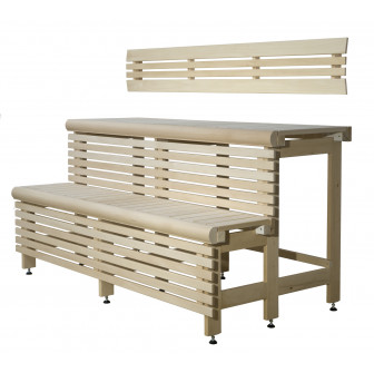 Standard sauna bench complex, Aspen wood, length 2037mm