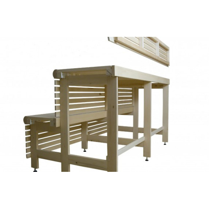 Standard sauna bench complex, Linden wood, length 2037mm