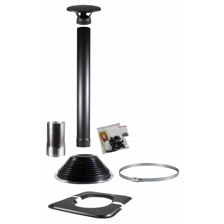 HARVIA 1500 black chimney set, for barrel-shaped sauna cabins