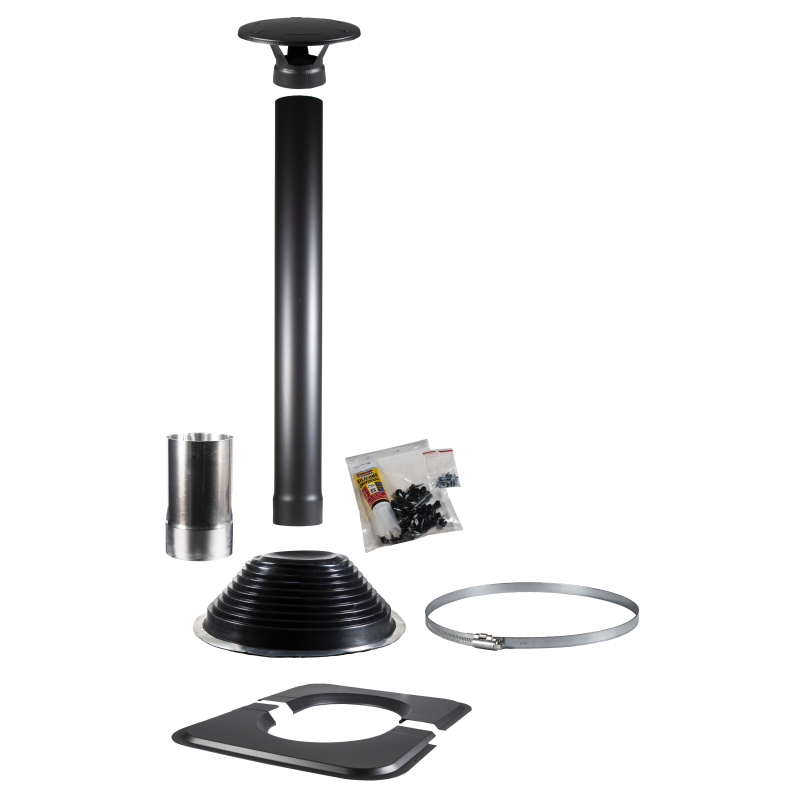 HARVIA 1500 black chimney set, for barrel-shaped sauna cabins