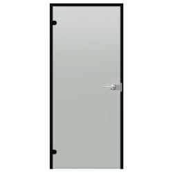 Harvia Black Line lockable glass door, Satin, 7x21, black aluminium frame 