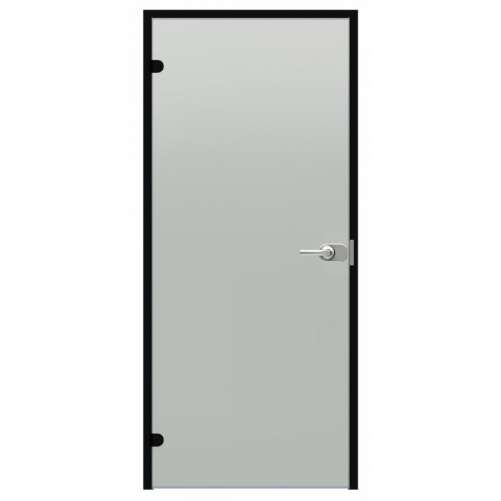 Harvia Black Line lockable glass door, Satin, 7x21, black aluminium frame