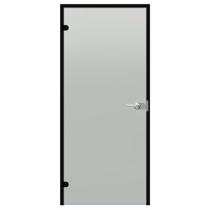 Harvia Black Line lockable glass door, Satin, 7x21, black aluminium frame