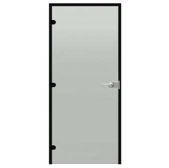 Harvia Black Line lockable glass door, Satin, 9x21, black aluminium frame