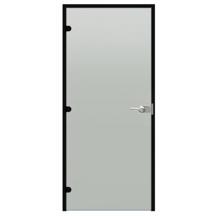 Harvia Black Line lockable glass door, Satin, 9x21, black aluminium frame