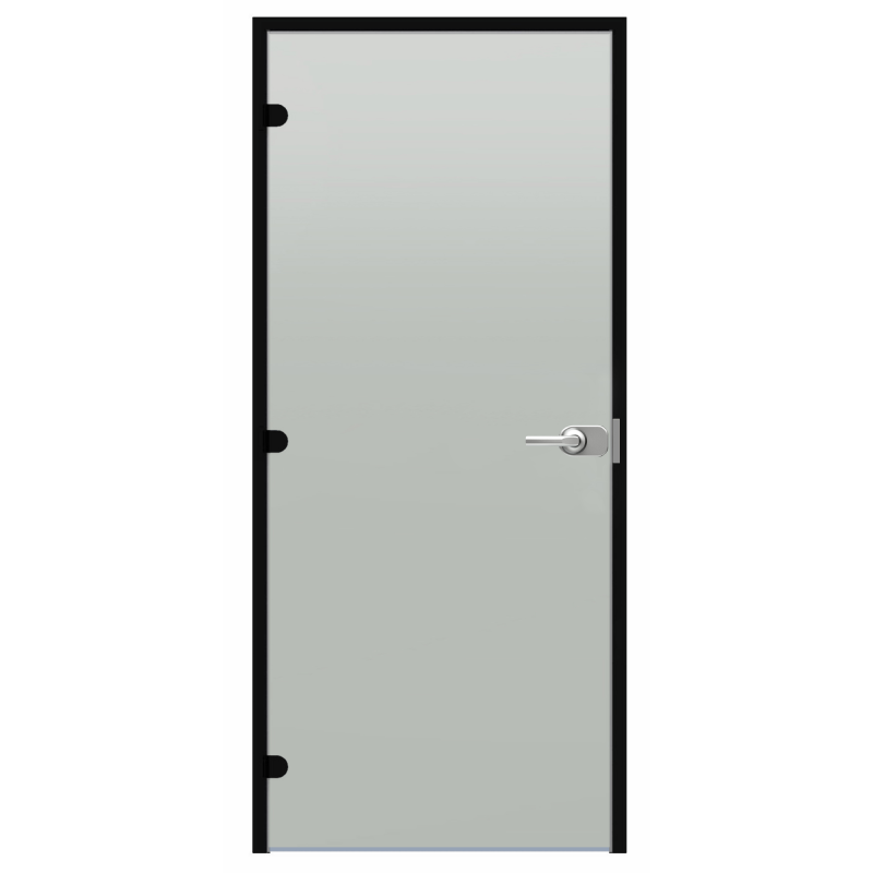 Harvia Black Line lockable glass door, Satin, 9x21, black aluminium frame