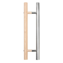Harvia sauna door handle, wood and stainless steel, 600 mm 