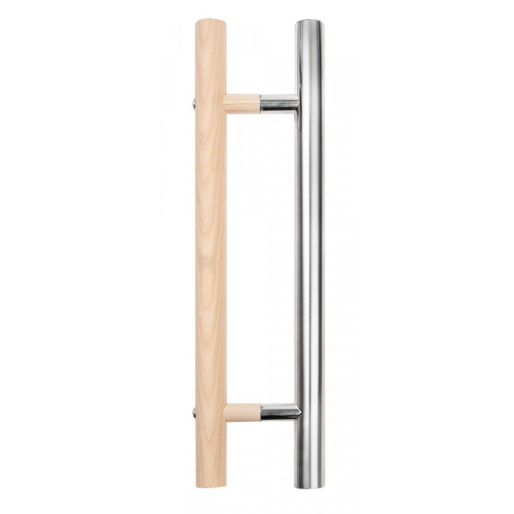 Harvia sauna door handle, wood and stainless steel, 600 mm