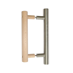 Harvia door handle, wood / stainless steel 