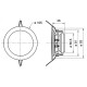 HARVIA steel sauna loudspeaker stainless steel, DL8ES, 30 W, 8 cm